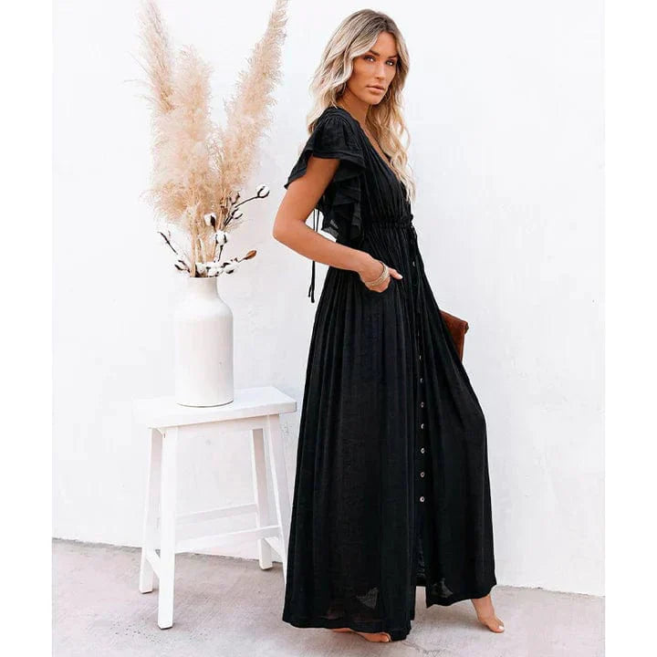 Noelle | Maxi Schwarzes Ibiza Kleid