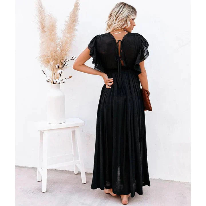 Noelle | Maxi Schwarzes Ibiza Kleid