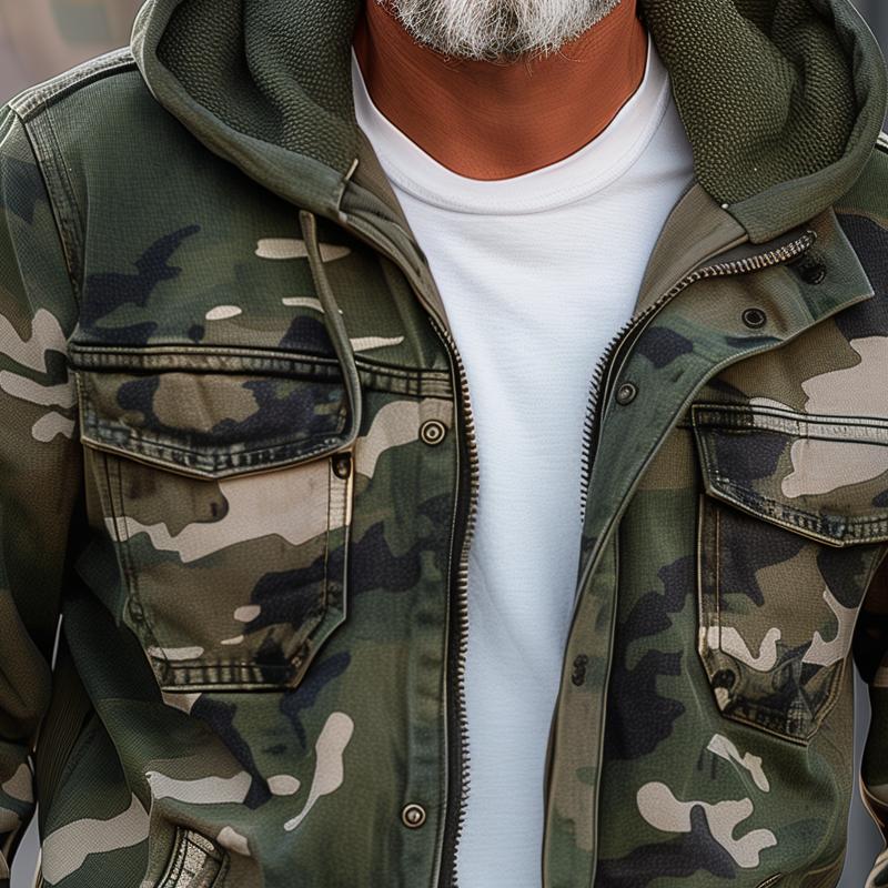 Gael | Herren-Cargo-Jacke im Camouflage-Look