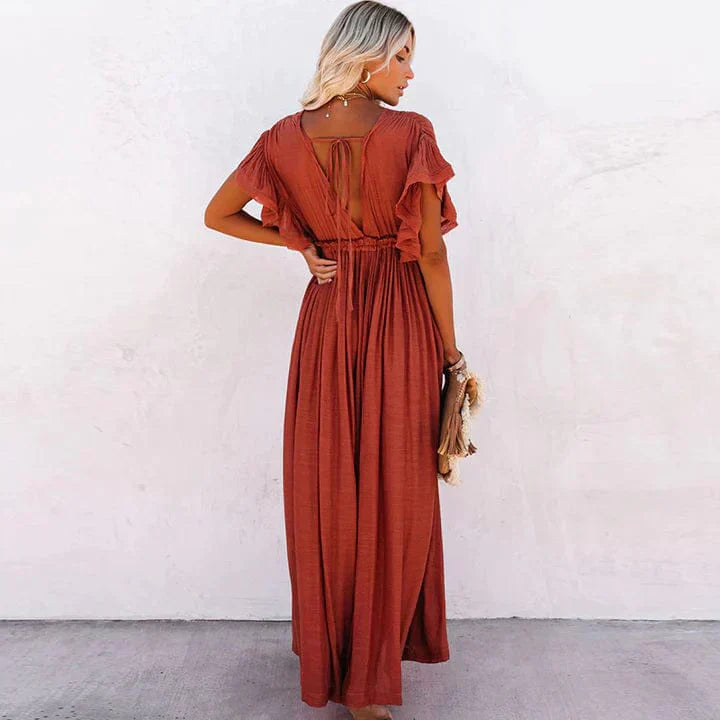Tatiana |  Rote Lange Strandkleid