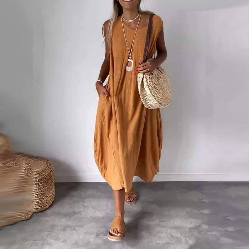 Casey | Lässiges ärmelloses Kleid mit Taschen