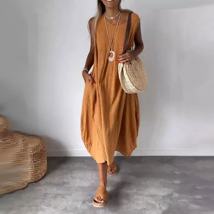 Casey | Lässiges ärmelloses Kleid mit Taschen