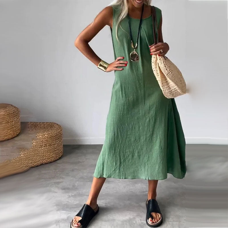Casey | Lässiges ärmelloses Kleid mit Taschen
