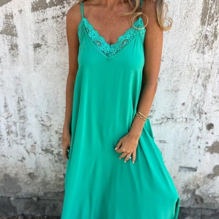 Roena | Elegantes V-Ausschnitt Kleid