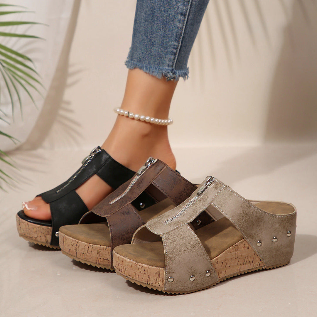 Carmen | Orthopädische Keilsandalen mit offener Zehenpartie