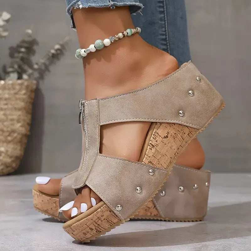 Carmen | Orthopädische Keilsandalen mit offener Zehenpartie