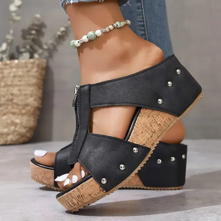 Carmen | Orthopädische Keilsandalen mit offener Zehenpartie