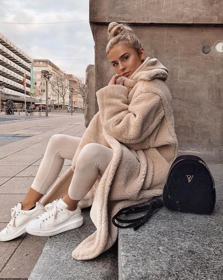 Zoey | Langer Teddymantel