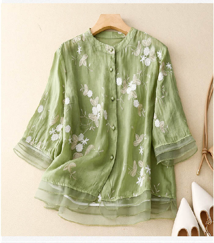 Tilly | Schicke Bluse mit gestickten Akzenten